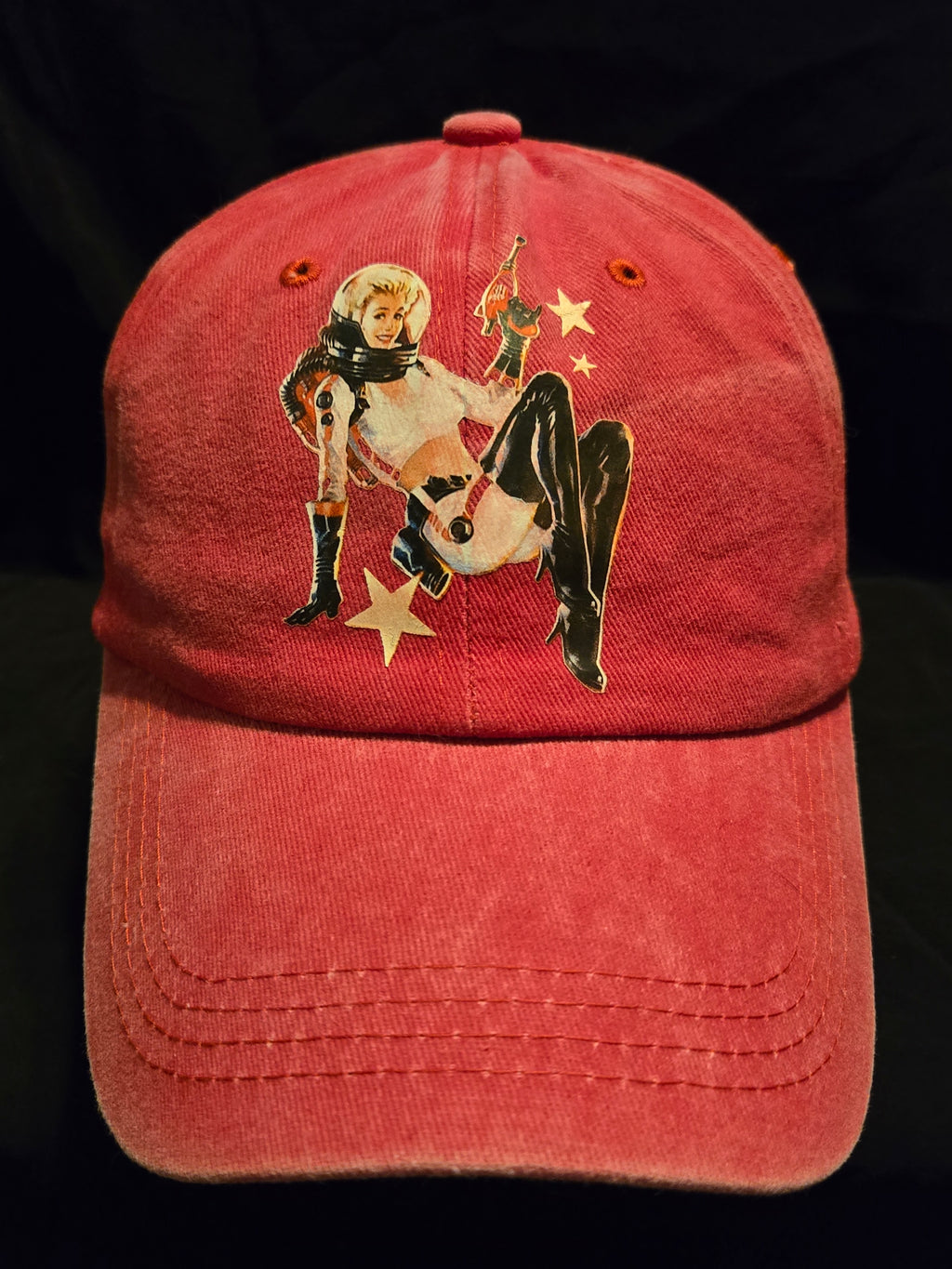 Fallout Faded Wash Red Nuka Girl Baseball Cap