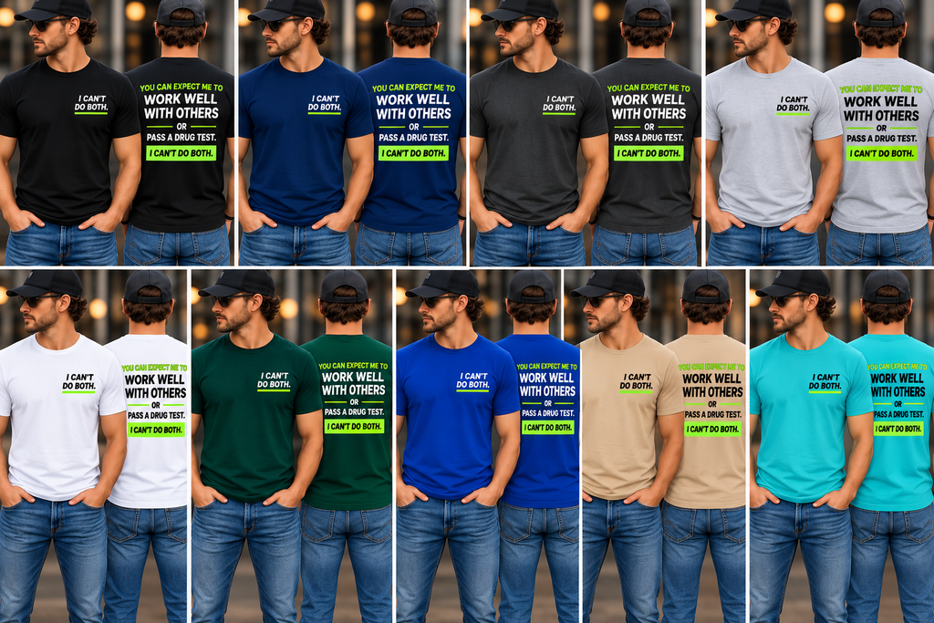 Drug Test men’s shirt color mockups