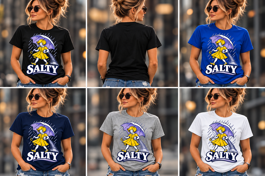 Salty women’s graphic tee — color options