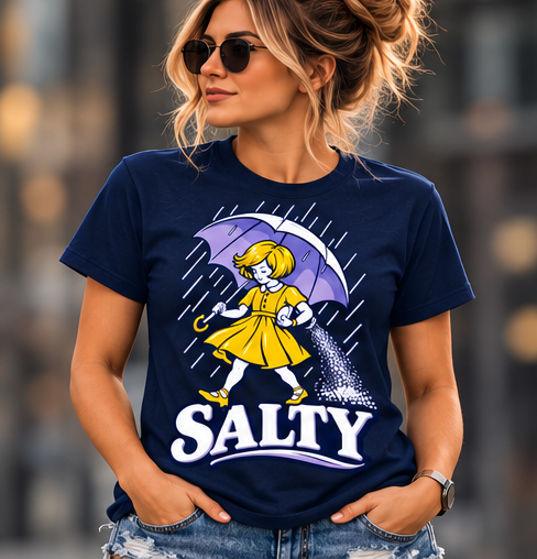 Salty women’s graphic tee — main mockup