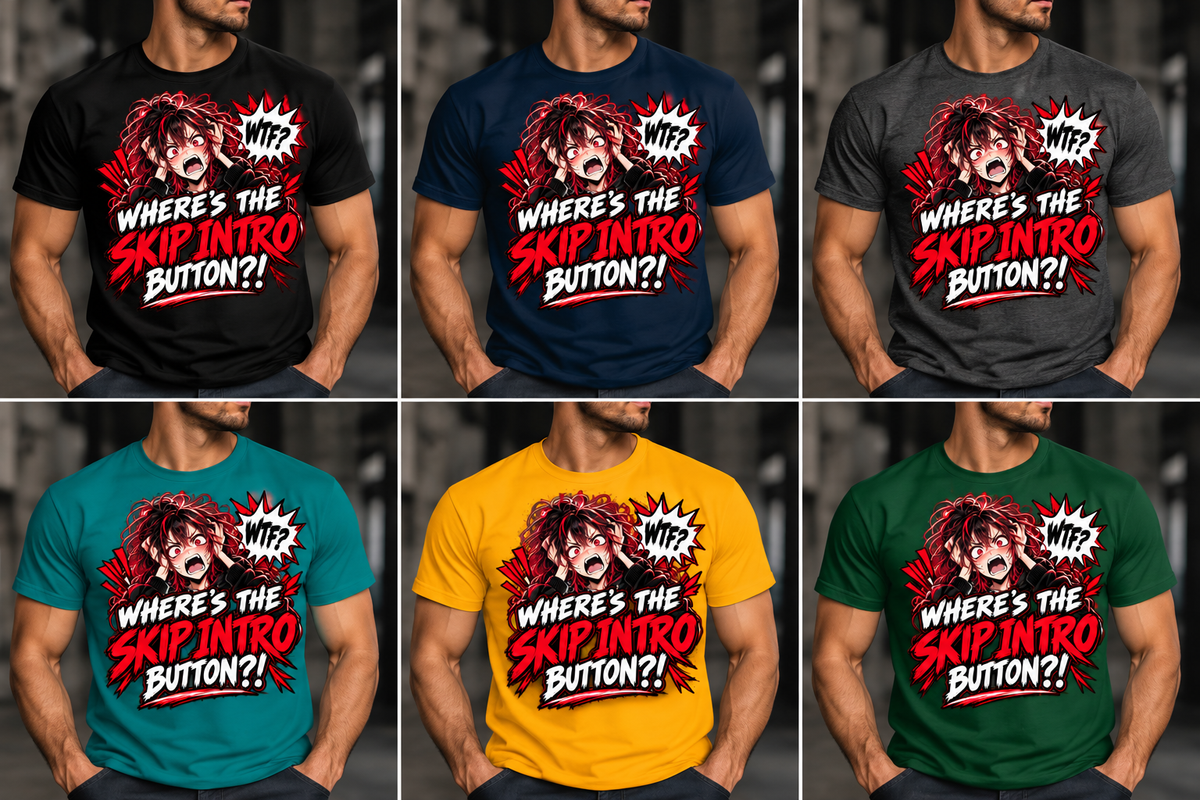 Skip Intro men’s shirt color mockups