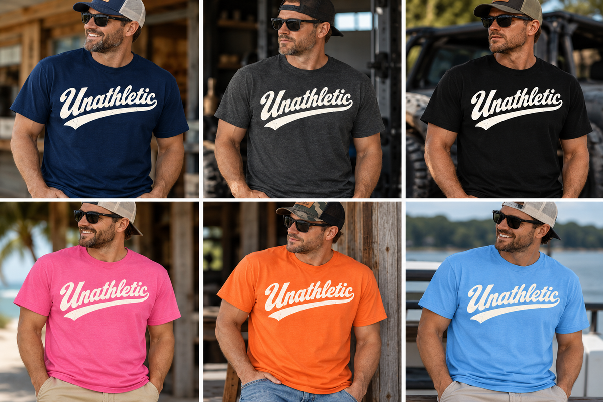 Unathletic men’s shirt color mockups