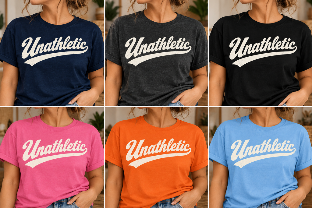 Unathletic women’s graphic tee — color options