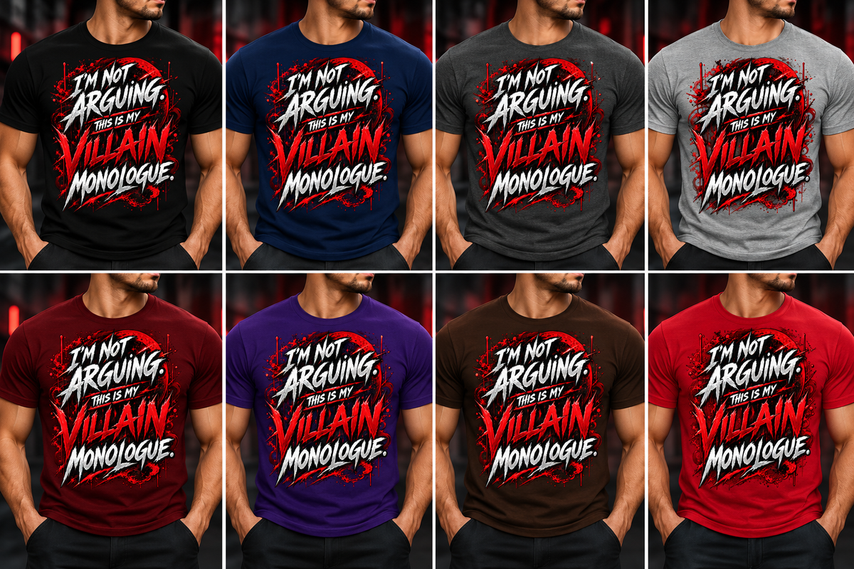 Villain Monologue men’s shirt color mockups
