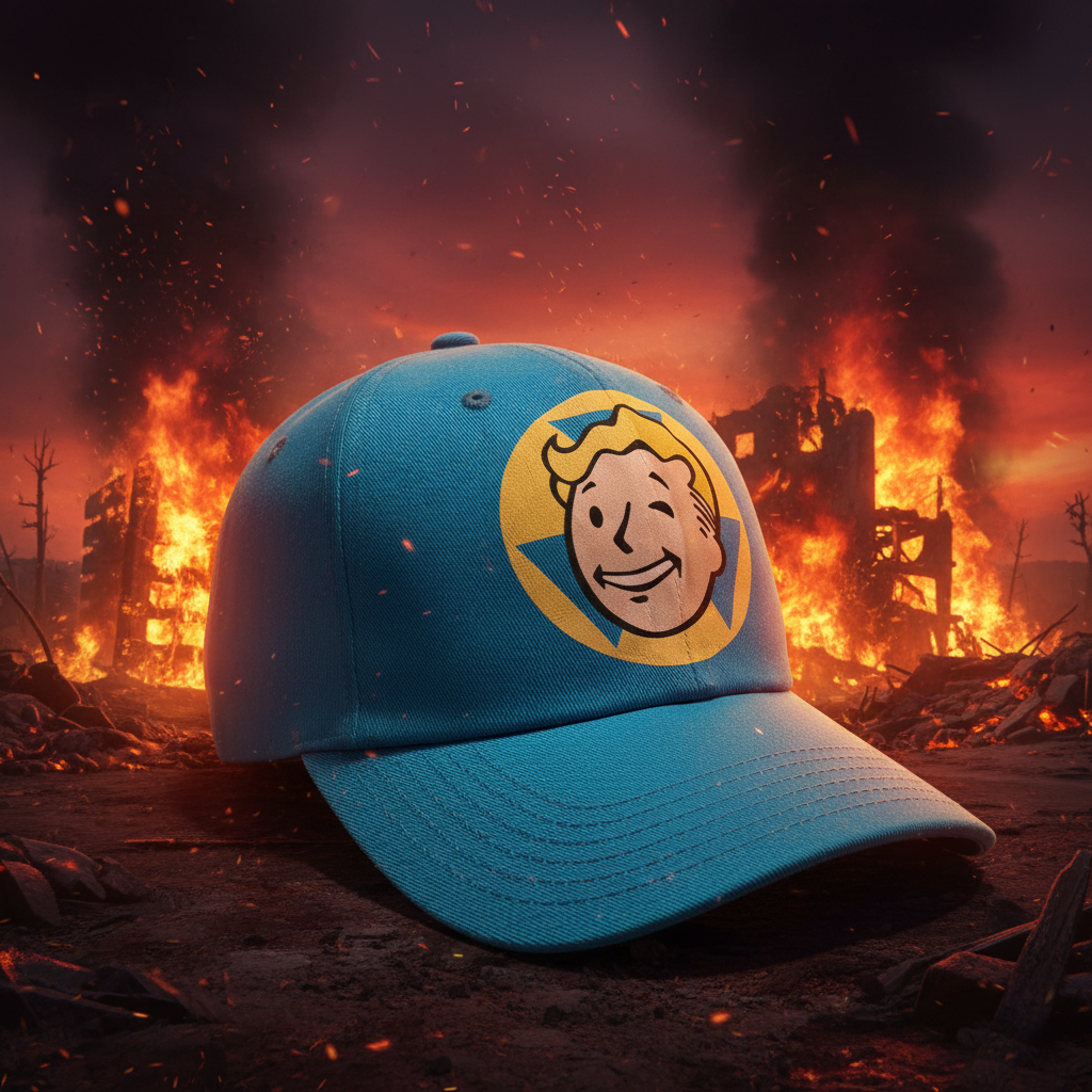 Fallout Cap - Fiery Post-Apocalyptic Background