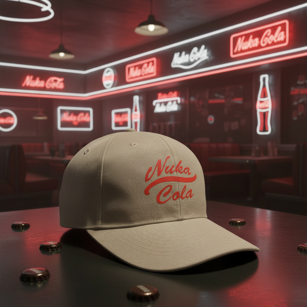 Fallout Tan Nuka-Cola Cap - Red & White Neon