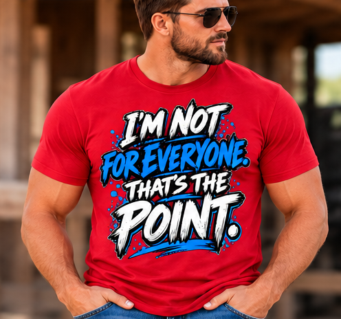 Not for Everyone — Blue Lettering — Men’s Softstyle T-Shirt